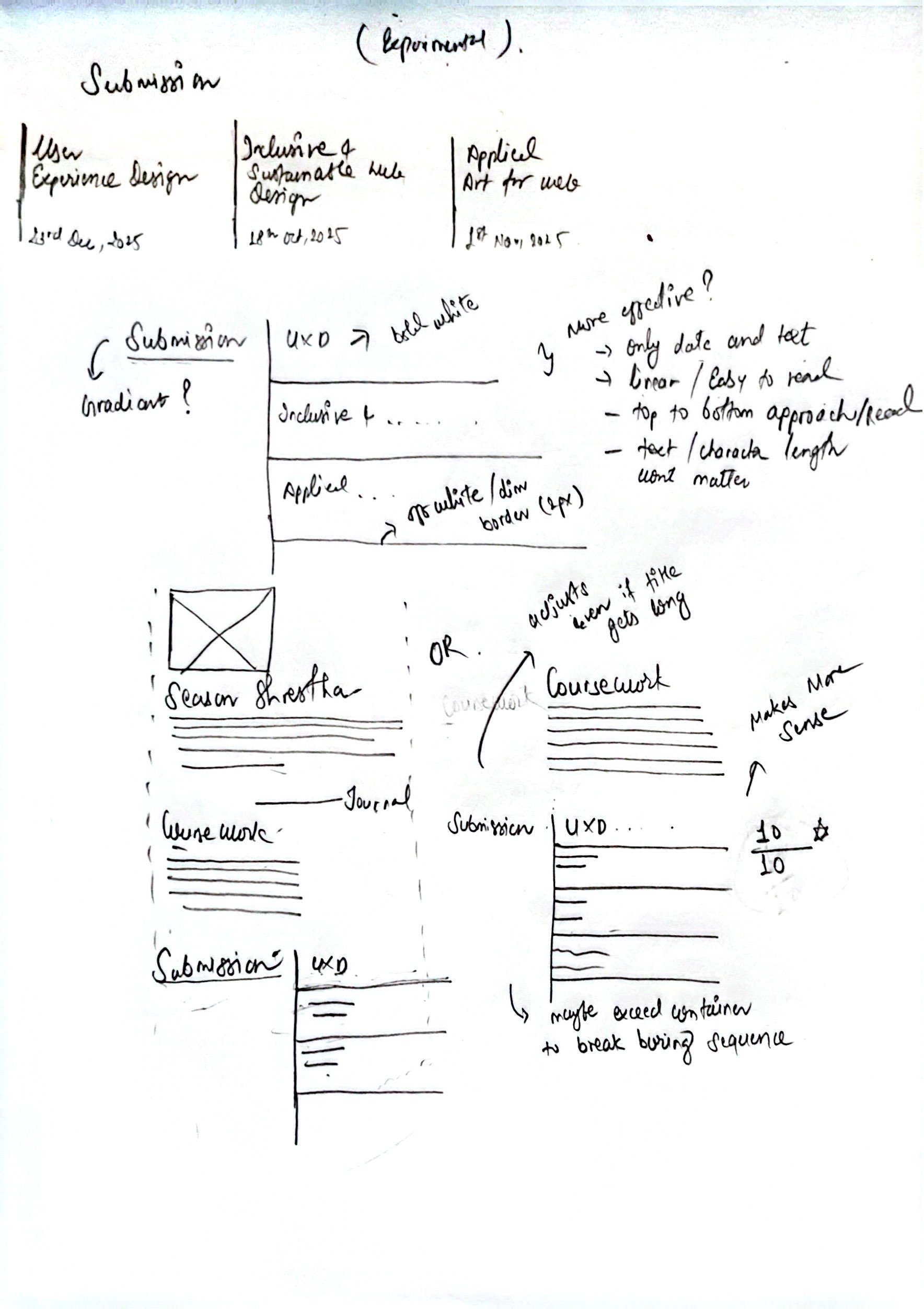 Work in Progress Ideas
